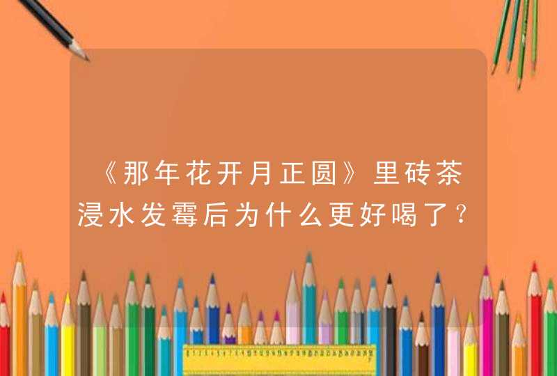 《那年花开月正圆》里砖茶浸水发霉后为什么更好喝了？,第1张