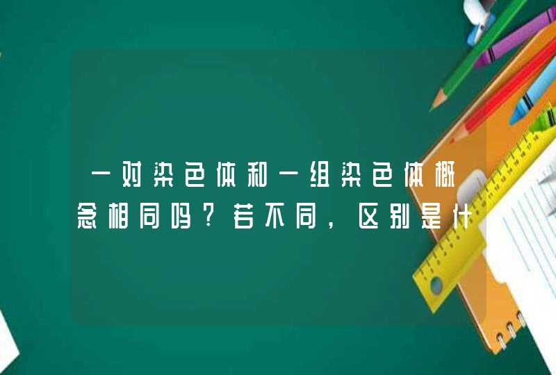 一对染色体和一组染色体概念相同吗?若不同,区别是什么?,第1张