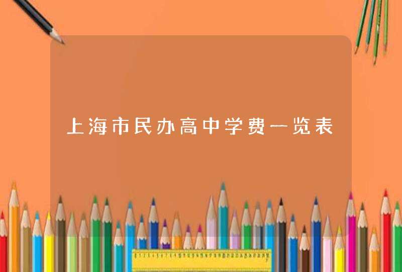 上海市民办高中学费一览表,第1张