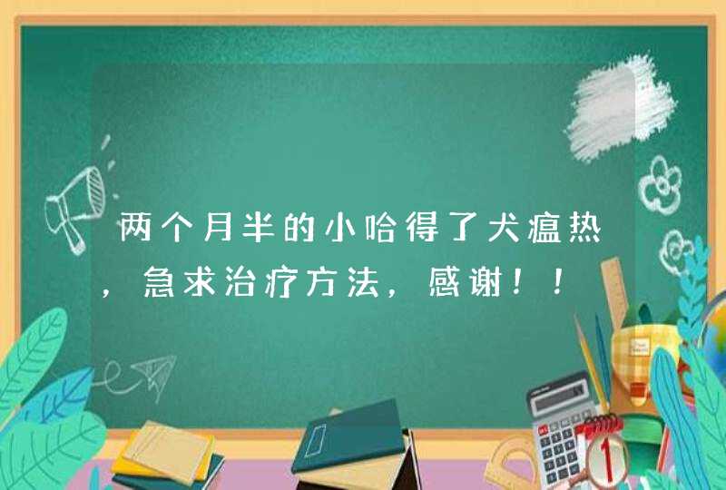 两个月半的小哈得了犬瘟热，急求治疗方法，感谢！！,第1张