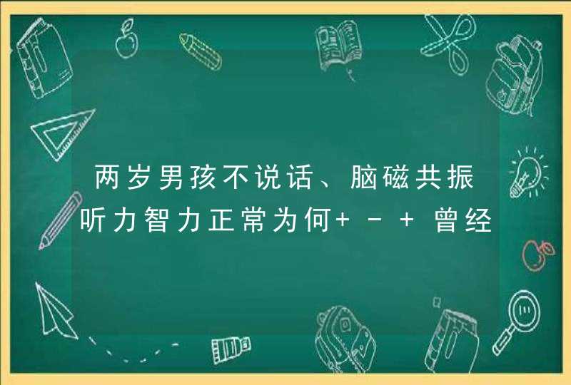 两岁男孩不说话、脑磁共振听力智力正常为何 - 曾经叫爸妈现在只嗯百度,第1张