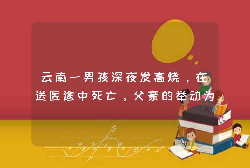 云南一男孩深夜发高烧，在送医途中死亡，父亲的举动为何会引发网友热议？,第1张