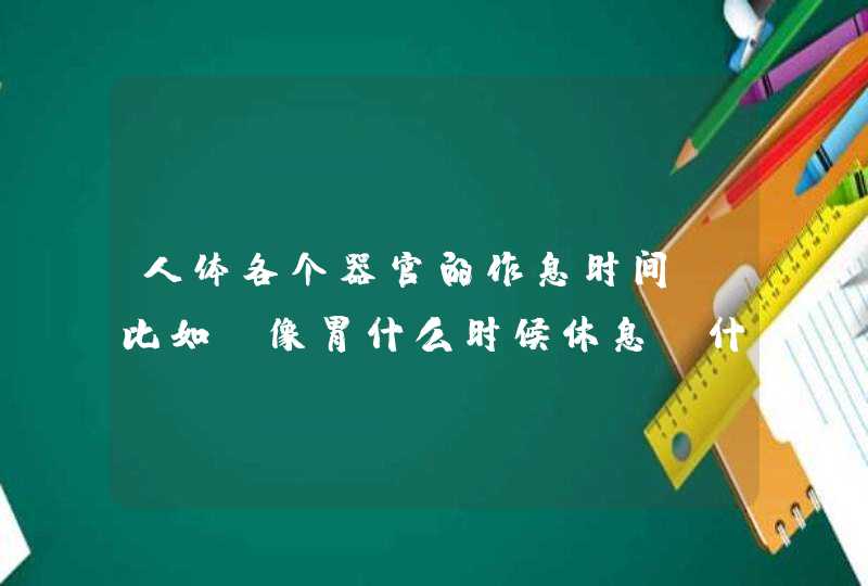 人体各个器官的作息时间?比如,像胃什么时候休息,什么时候工作,第1张