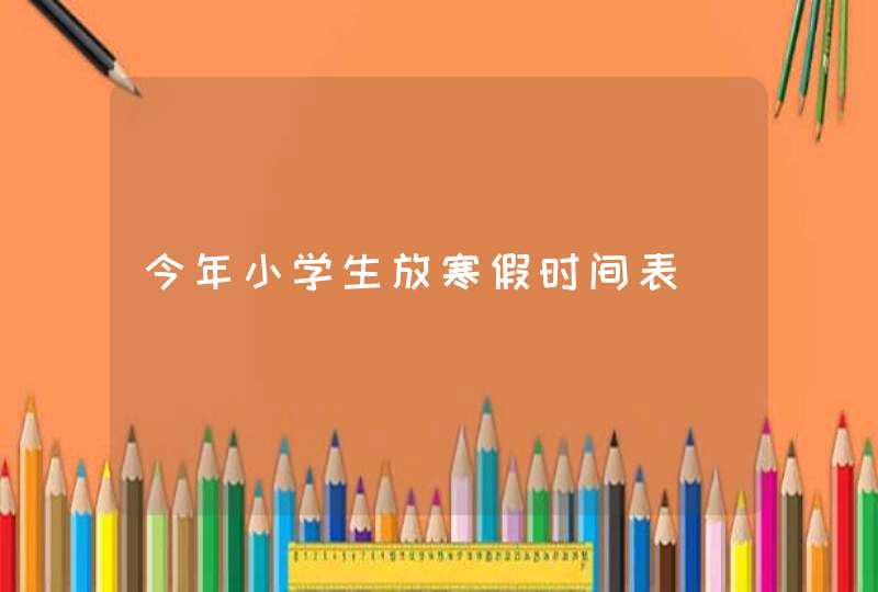 今年小学生放寒假时间表,第1张