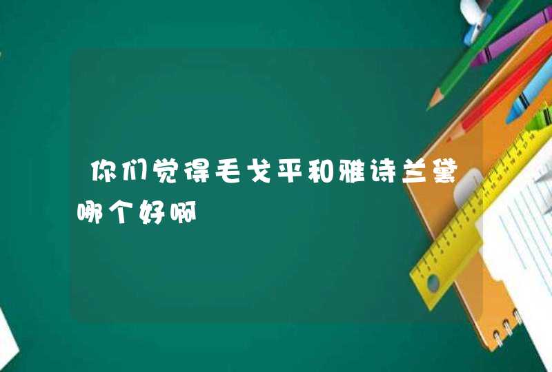 你们觉得毛戈平和雅诗兰黛哪个好啊,第1张