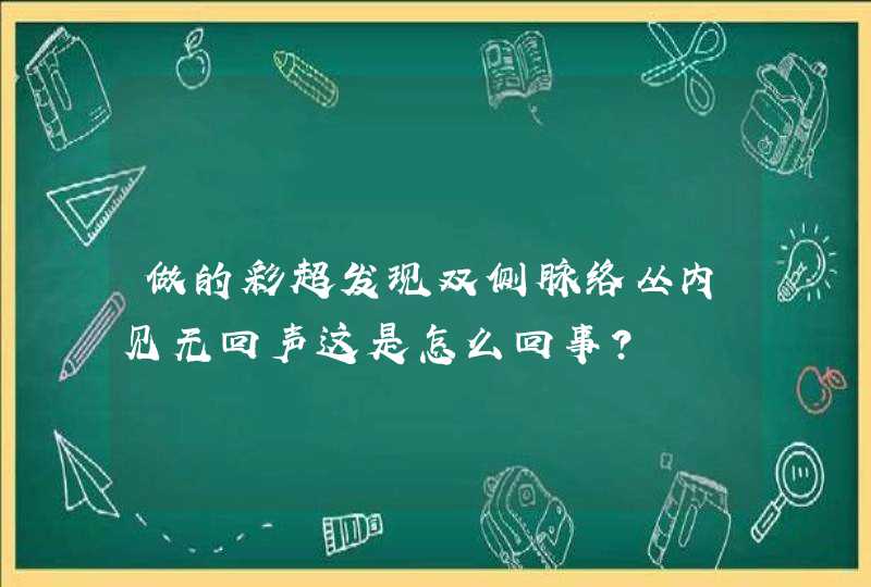 做的彩超发现双侧脉络丛内见无回声这是怎么回事？,第1张