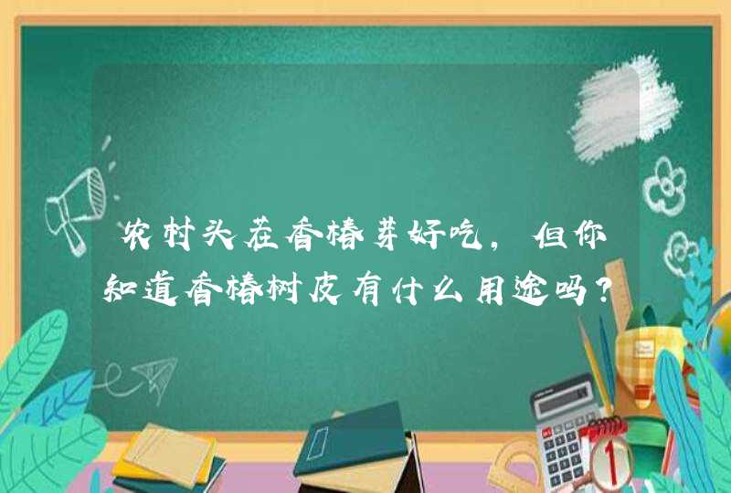 农村头茬香椿芽好吃，但你知道香椿树皮有什么用途吗？,第1张