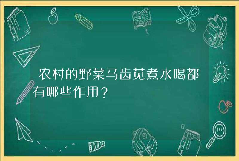 农村的野菜马齿苋煮水喝都有哪些作用？,第1张