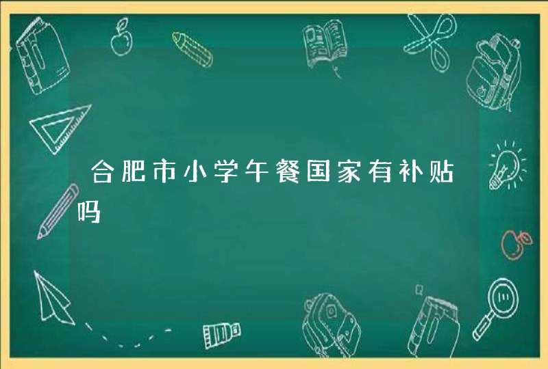 合肥市小学午餐国家有补贴吗,第1张