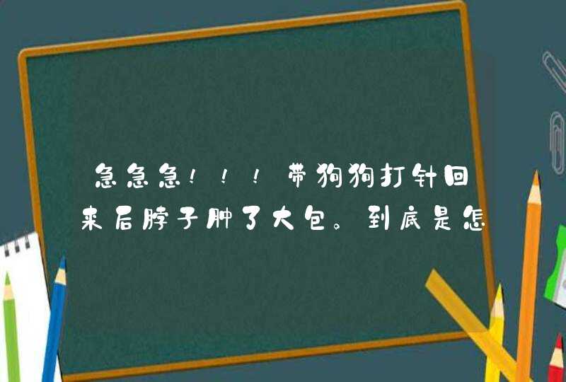 急急急!!!带狗狗打针回来后脖子肿了大包。到底是怎么回事啊。,第1张