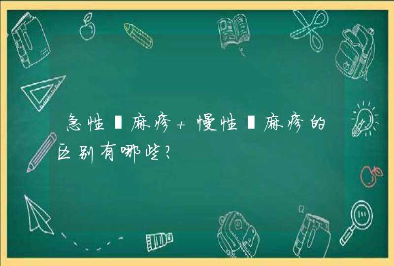 急性荨麻疹 慢性荨麻疹的区别有哪些？,第1张