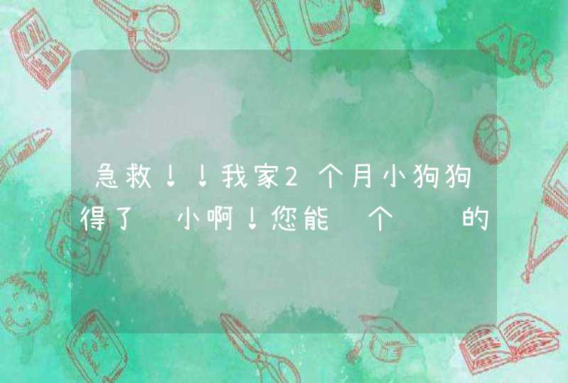 急救！！我家2个月小狗狗得了细小啊！您能给个详细的治疗方法吗！？,第1张