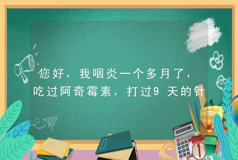 您好，我咽炎一个多月了，吃过阿奇霉素，打过9天的针。当时我在家有一天药量的阿莫西林，我也就吃了一天,第1张