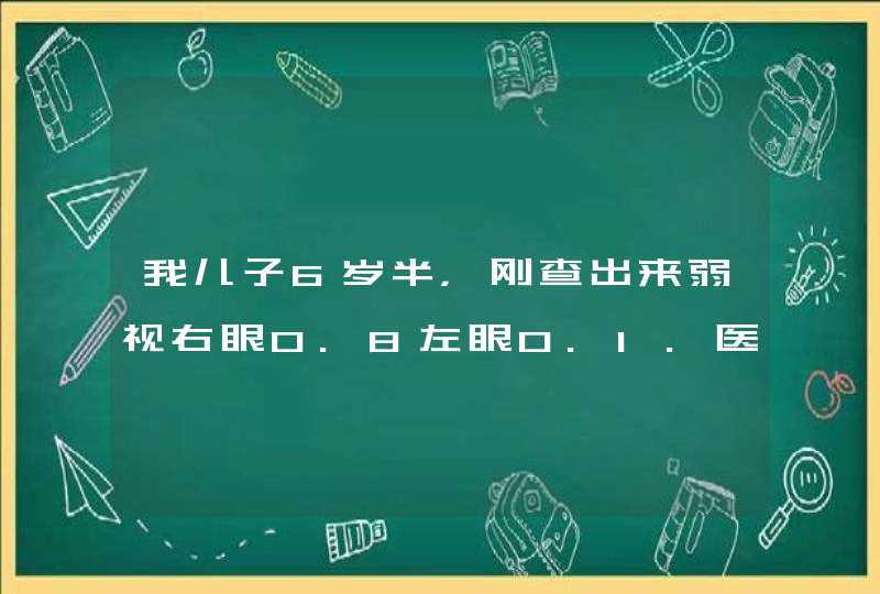 我儿子6岁半，刚查出来弱视右眼0.8左眼0.1.医生建议用治疗仪，说三到六个月就可以治愈。眼镜好还是治疗仪,第1张