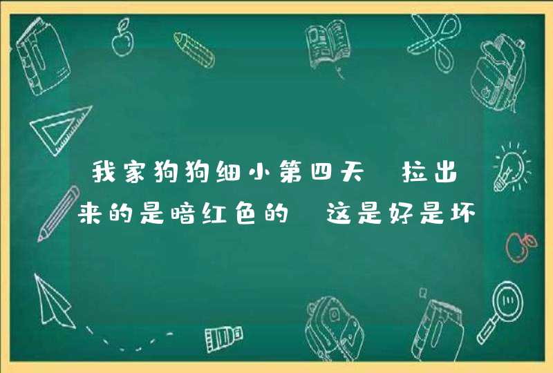 我家狗狗细小第四天,拉出来的是暗红色的，这是好是坏啊,第1张