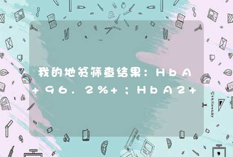 我的地贫筛查结果：HbA 96.2% ；HbA2 3.0%；HBF :0.8%；要我做a.b的基因诊断，我得了地贫吗,第1张