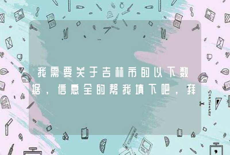 我需要关于吉林市的以下数据，信息全的帮我填下吧，拜托啦！！,第1张