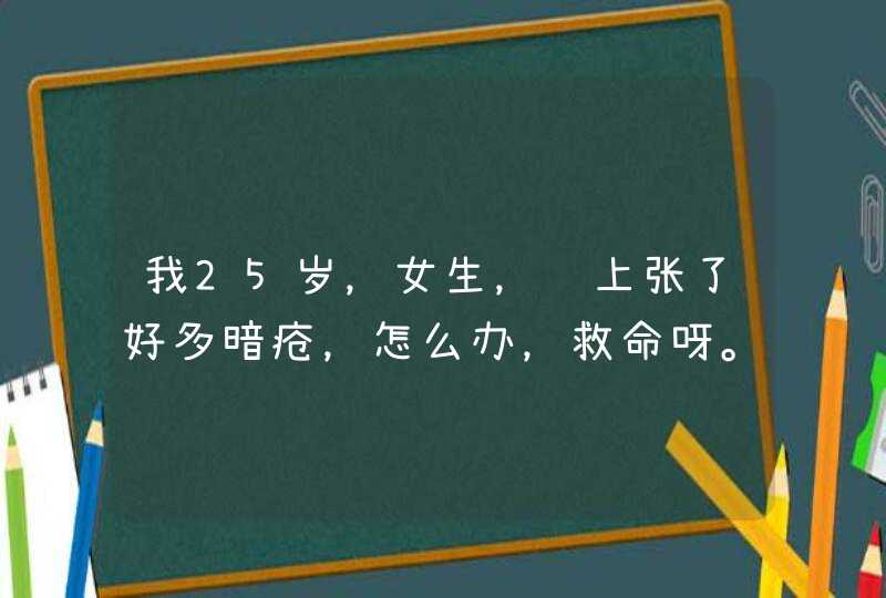 我25岁，女生，脸上张了好多暗疮，怎么办，救命呀。,第1张