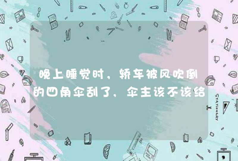 晚上睡觉时，轿车被风吹倒的四角伞刮了,伞主该不该给车主修车？,第1张