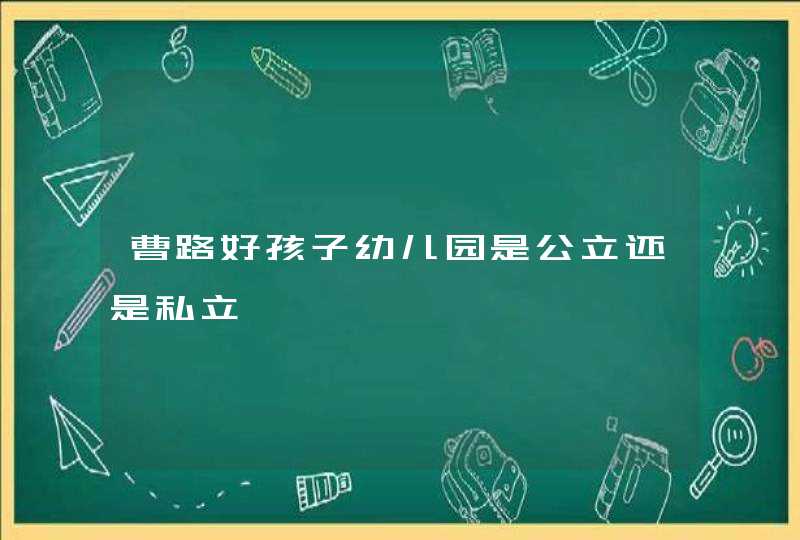 曹路好孩子幼儿园是公立还是私立,第1张