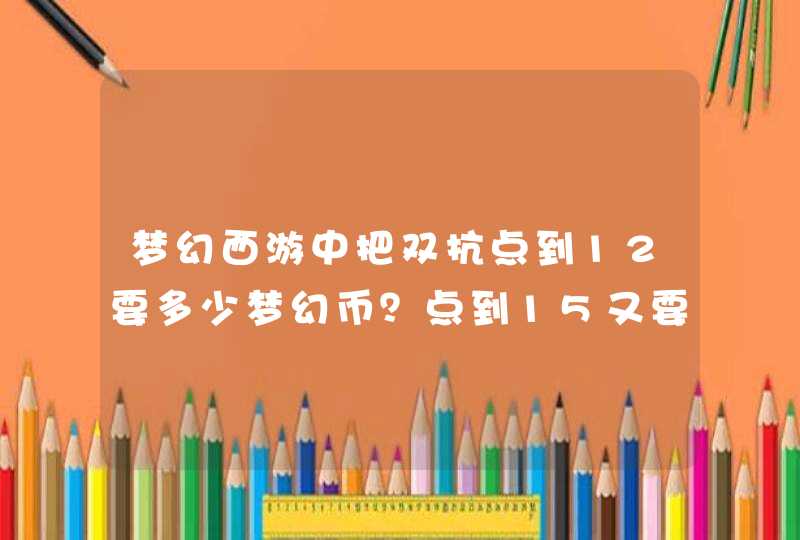 梦幻西游中把双抗点到12要多少梦幻币？点到15又要多少梦幻币？,第1张