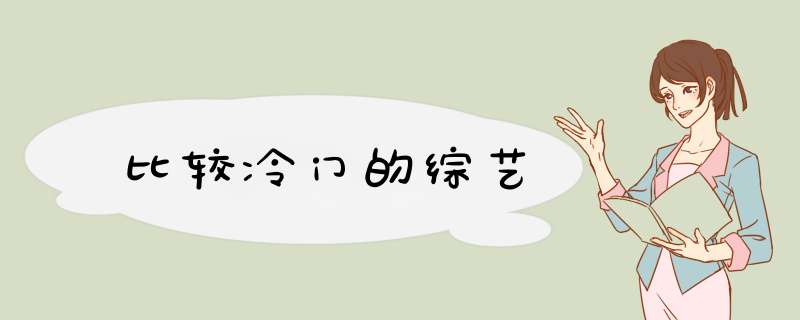 比较冷门的综艺,第1张