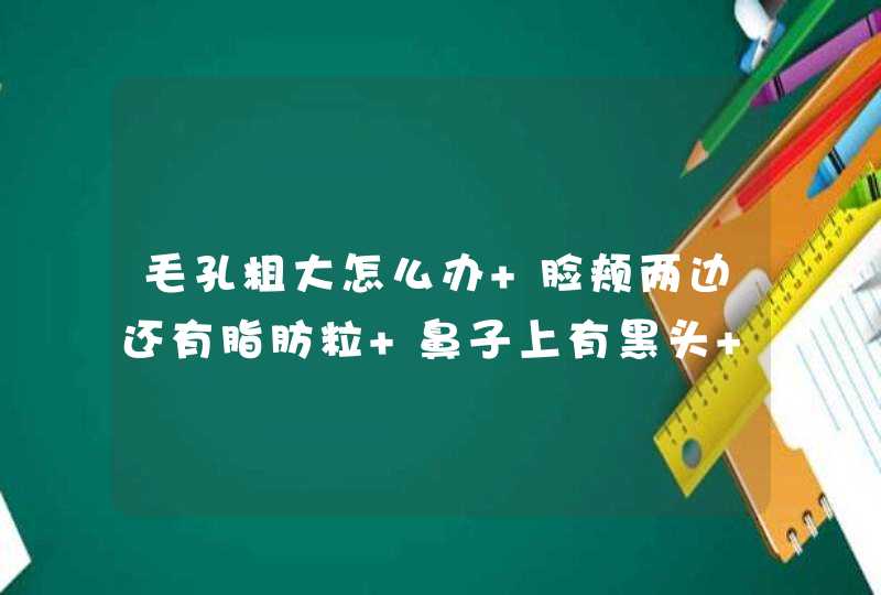 毛孔粗大怎么办 脸颊两边还有脂肪粒 鼻子上有黑头 用什么护肤品好 跪谢,第1张