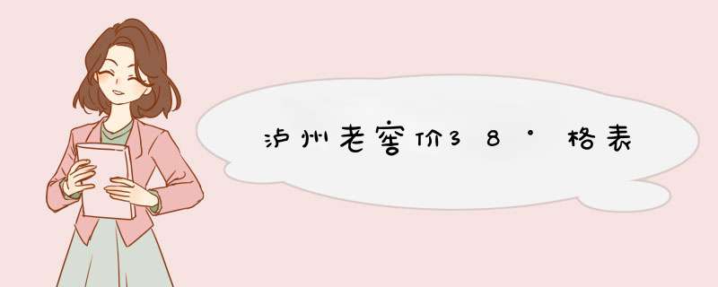 泸州老窖价38°格表,第1张