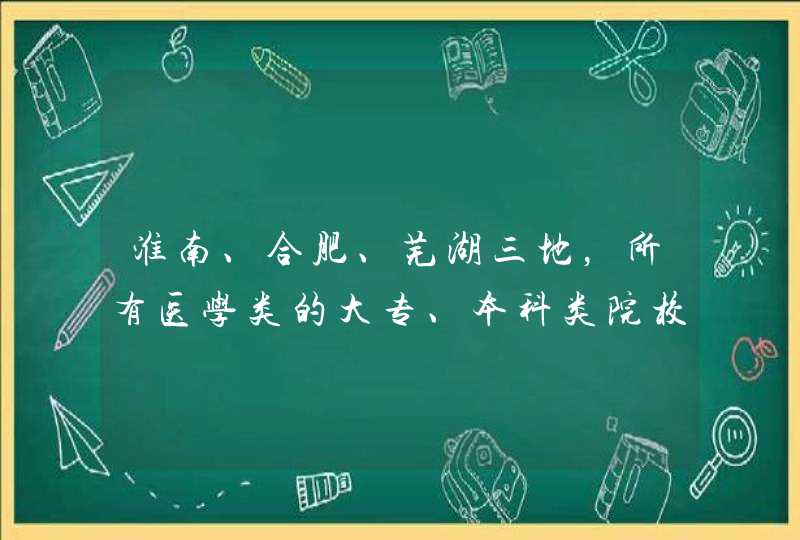 淮南、合肥、芜湖三地，所有医学类的大专、本科类院校，我要院校的全称,第1张