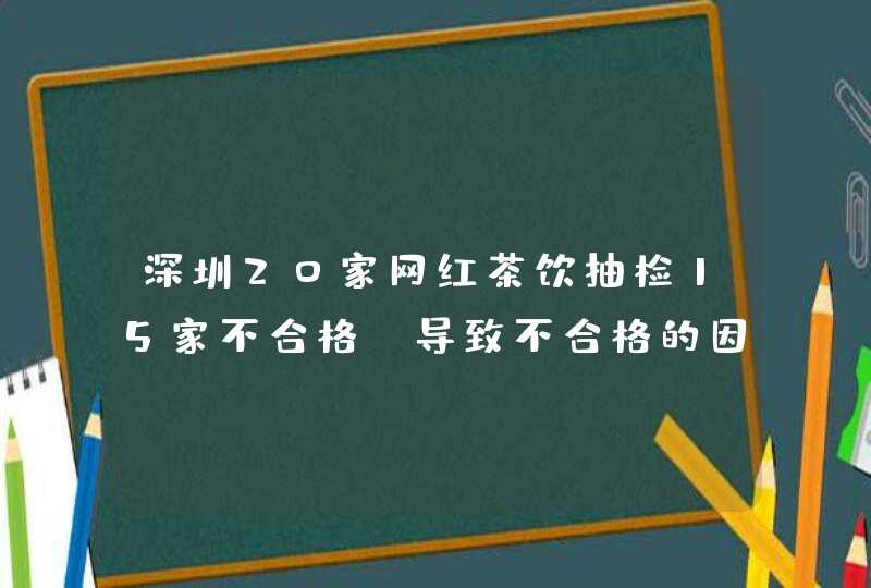 深圳20家网红茶饮抽检15家不合格，导致不合格的因素到底是什么？,第1张