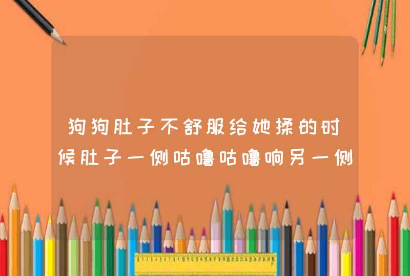 狗狗肚子不舒服给她揉的时候肚子一侧咕噜咕噜响另一侧使劲揉会疼,第1张