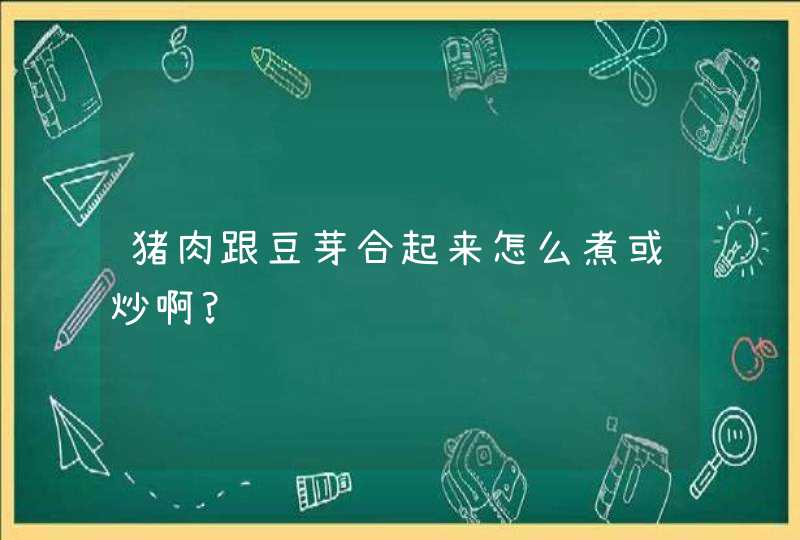 猪肉跟豆芽合起来怎么煮或炒啊?,第1张