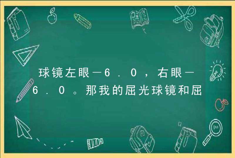 球镜左眼－6.0，右眼－6.0。那我的屈光球镜和屈光柱镜分别多少？,第1张