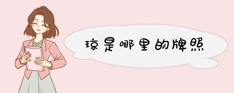 琼是哪里的牌照,第1张