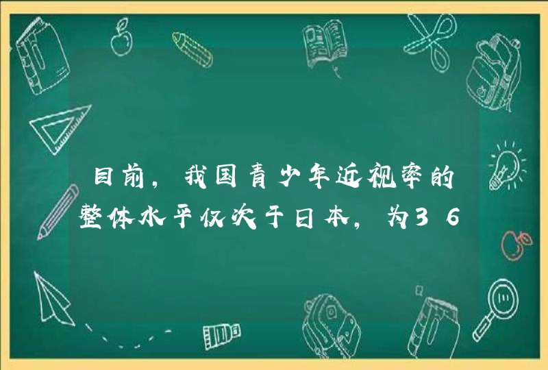 目前，我国青少年近视率的整体水平仅次于日本，为36.17%，居世界第二位．青少年近视不仅影响现在的学习，,第1张