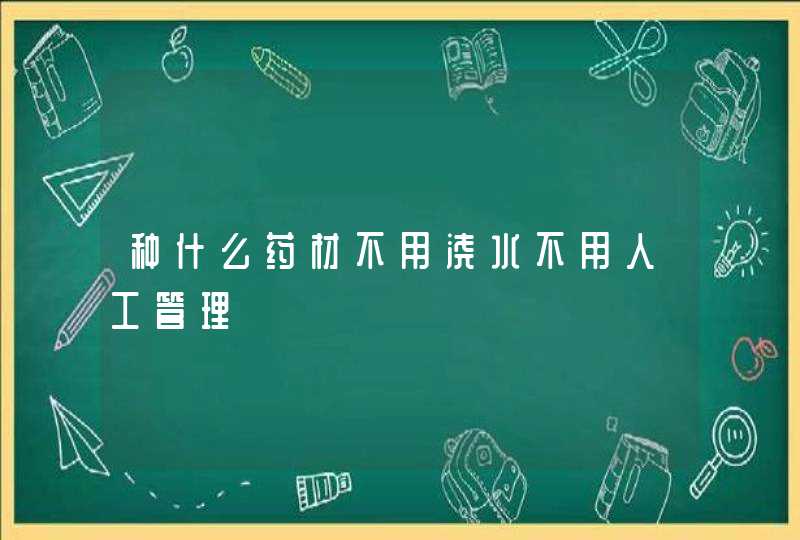 种什么药材不用浇水不用人工管理,第1张