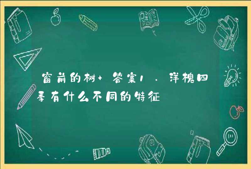 窗前的树 答案1.洋槐四季有什么不同的特征,第1张