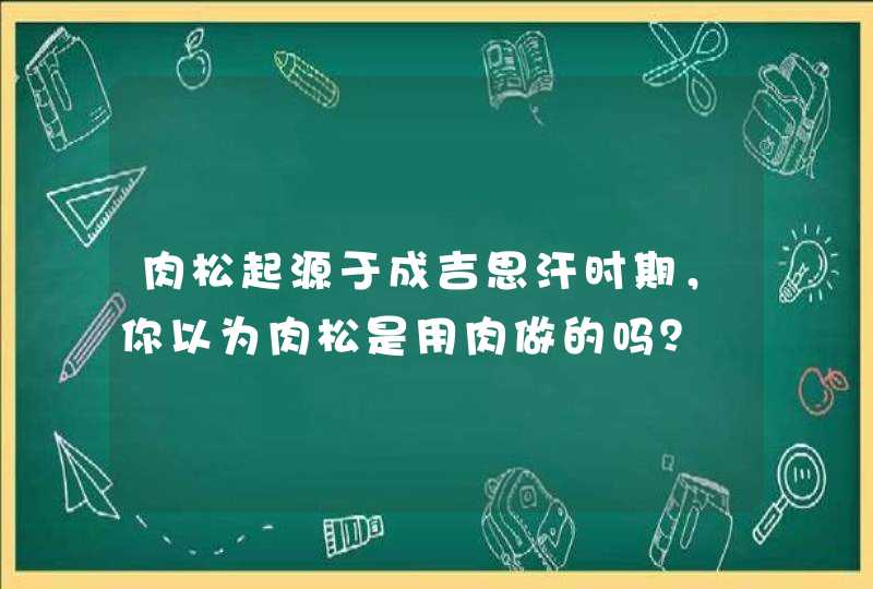 肉松起源于成吉思汗时期，你以为肉松是用肉做的吗？,第1张