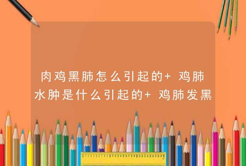 肉鸡黑肺怎么引起的 鸡肺水肿是什么引起的 鸡肺发黑是怎么回事,第1张