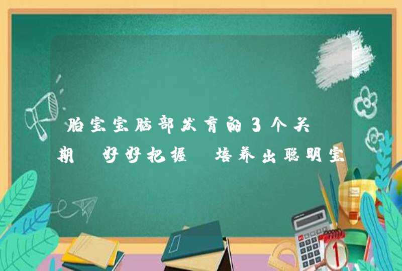 胎宝宝脑部发育的3个关键期，好好把握，培养出聪明宝宝！,第1张