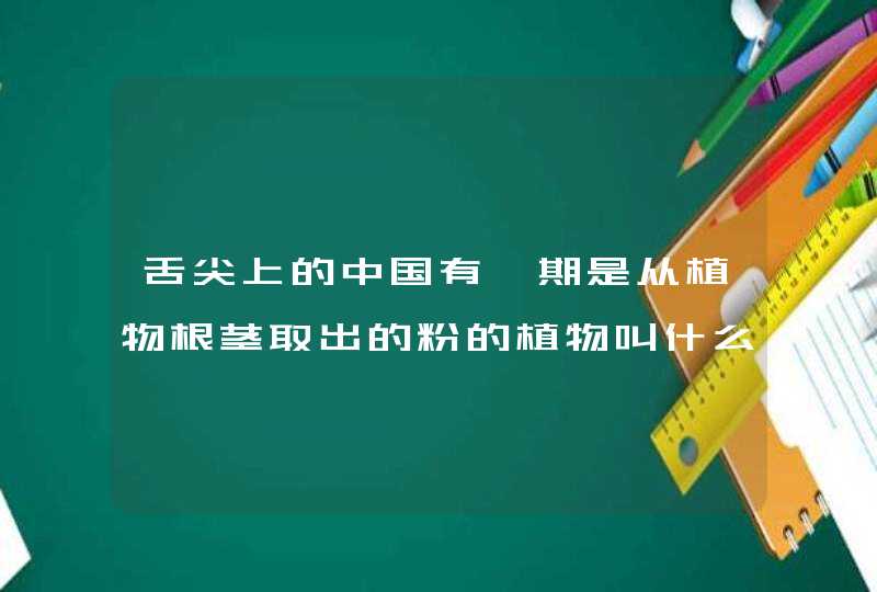 舌尖上的中国有一期是从植物根茎取出的粉的植物叫什么,第1张