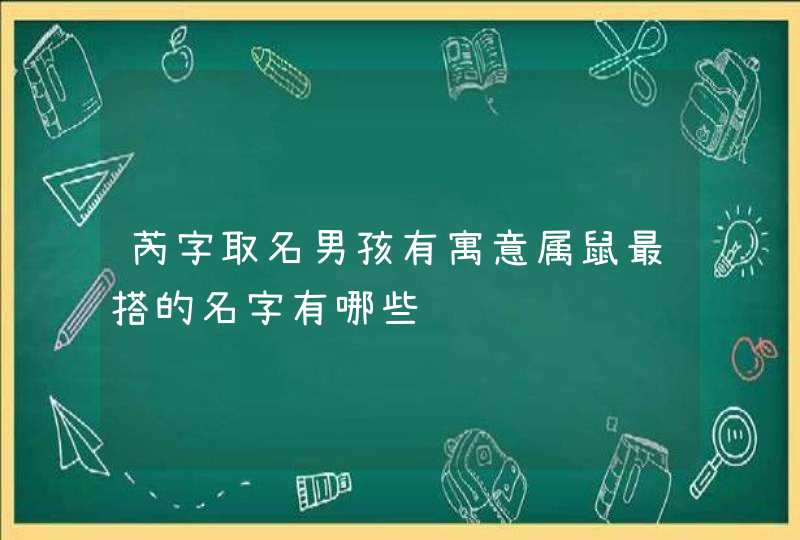 芮字取名男孩有寓意属鼠最搭的名字有哪些,第1张