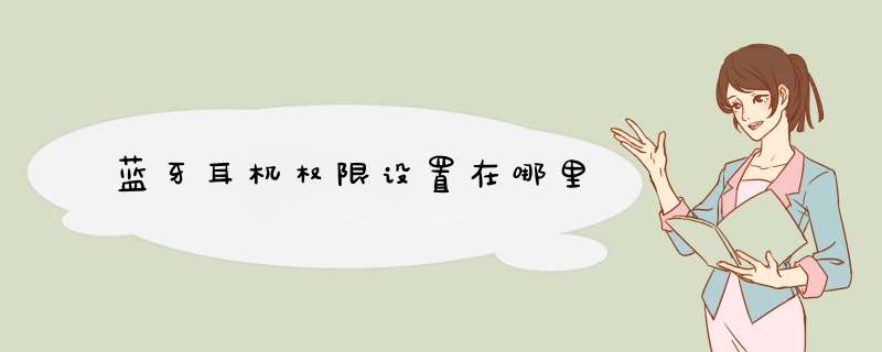 蓝牙耳机权限设置在哪里,第1张