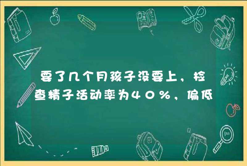 要了几个月孩子没要上，检查精子活动率为40%，偏低，吃了一些中药和仙鹿口服液，善存片，这样可以吗,第1张