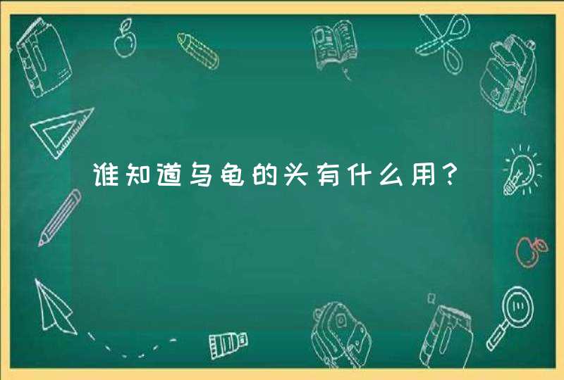 谁知道乌龟的头有什么用？,第1张