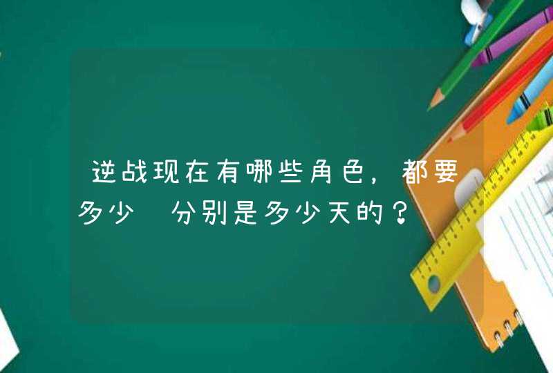 逆战现在有哪些角色，都要多少钱分别是多少天的？,第1张