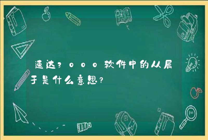 速达3000软件中的从属于是什么意思?,第1张