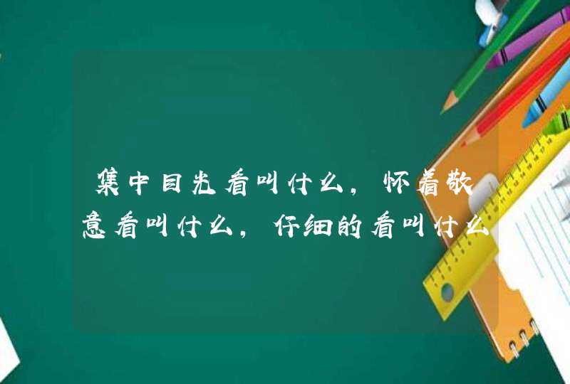 集中目光看叫什么,怀着敬意看叫什么,仔细的看叫什么,粗略的看一下叫什么,第1张