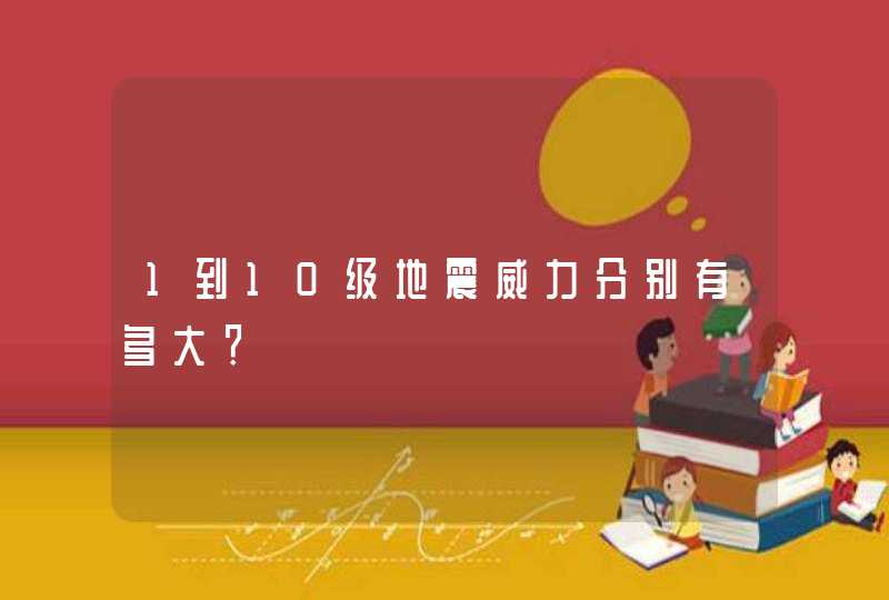 1到10级地震威力分别有多大？,第1张