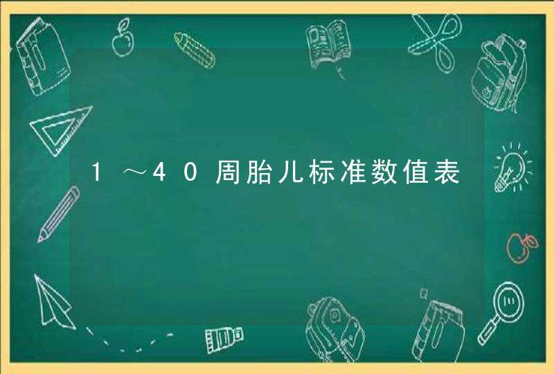 1～40周胎儿标准数值表,第1张